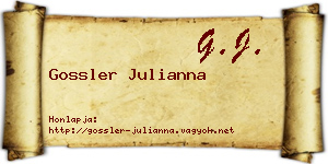 Gossler Julianna névjegykártya